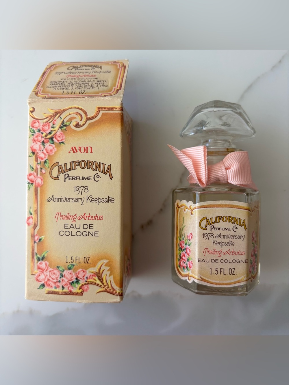 Avon California Perfume Co. 1978 Anniversary Keepsake Bottle and box